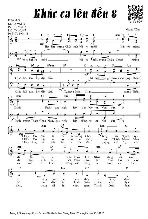 Sheet PDF of Khúc Ca Lên đền 8