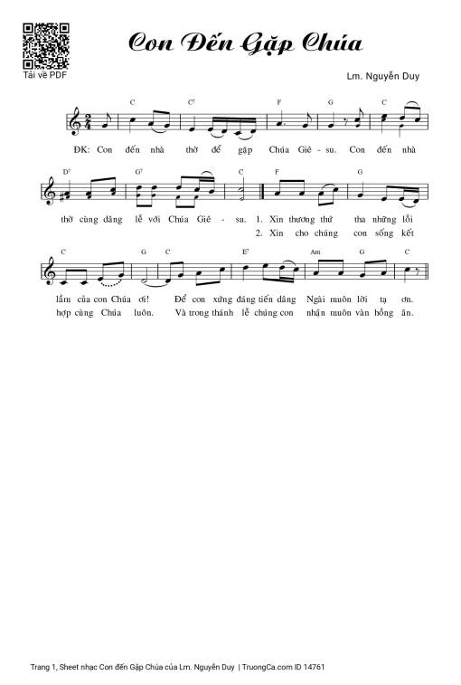 Sheet PDF of Con đến Gặp Chúa
