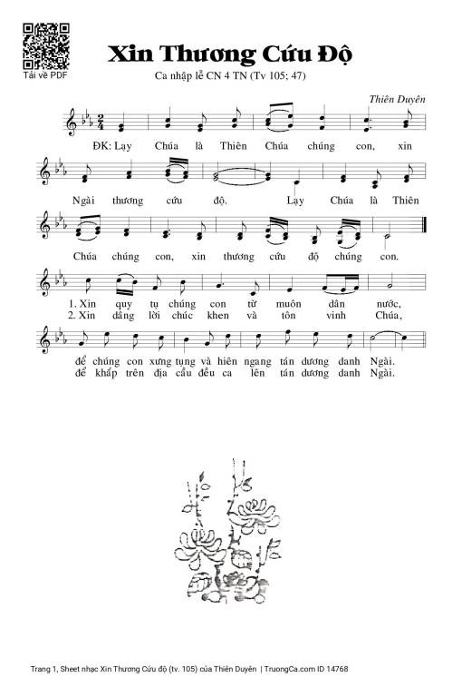 Sheet PDF of Xin Thương Cứu độ (tv. 105)