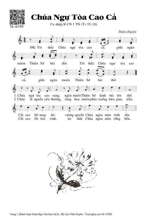Sheet PDF of Chúa Ngự Tòa Cao Cả (tv. 35)