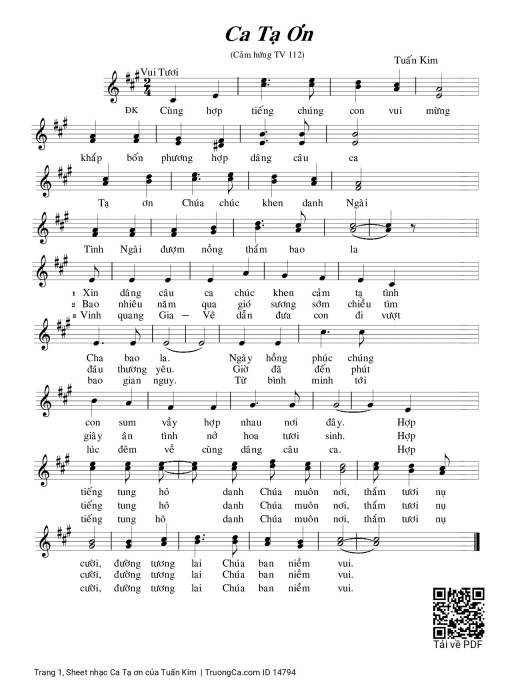 Ca Tạ ơn - Tuấn Kim