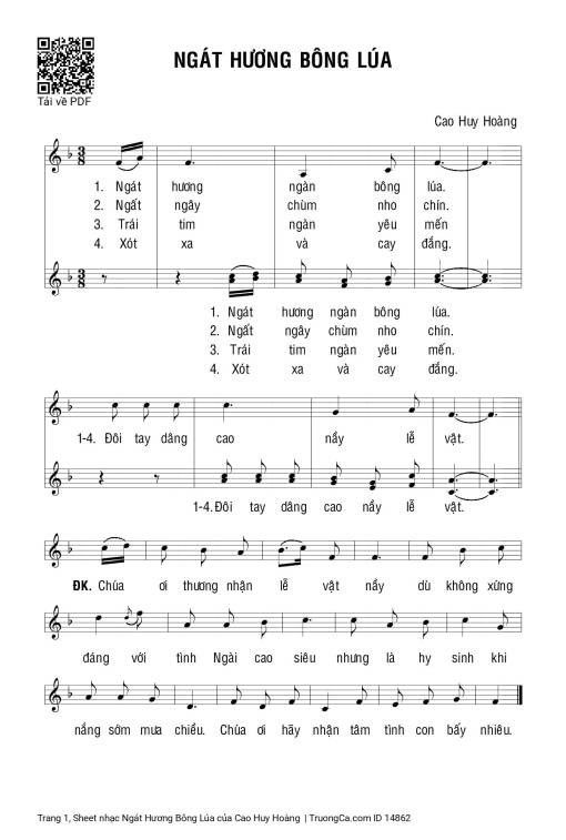 Sheet PDF of Ngát Hương Bông Lúa