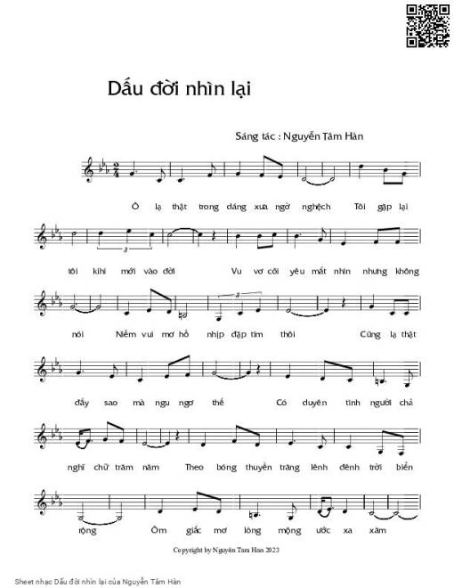 Sheet PDF of Dấu đời nhìn lại