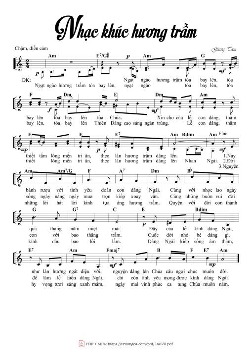 Sheet PDF of Nhạc Khúc Hương Trầm