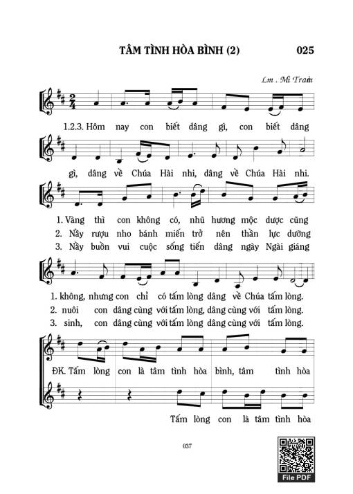 Sheet PDF of Tâm Tình Hòa Bình 2