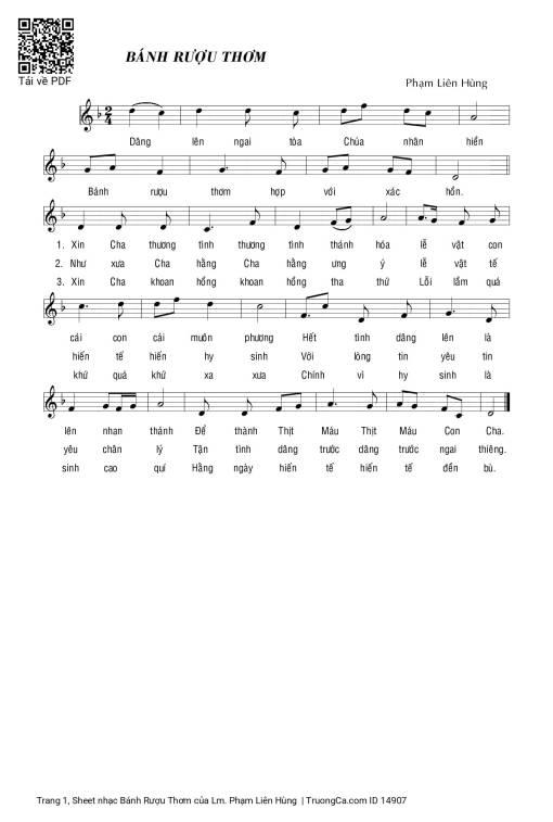 Sheet PDF of Bánh Rượu Thơm