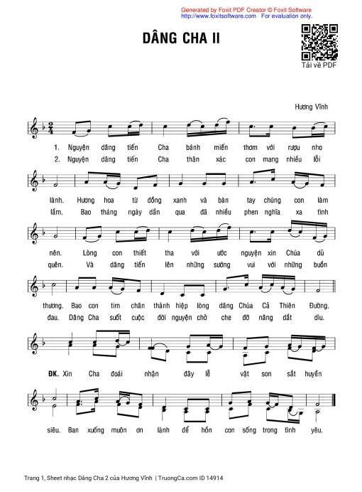 Dâng Cha 2 - Hương Vĩnh