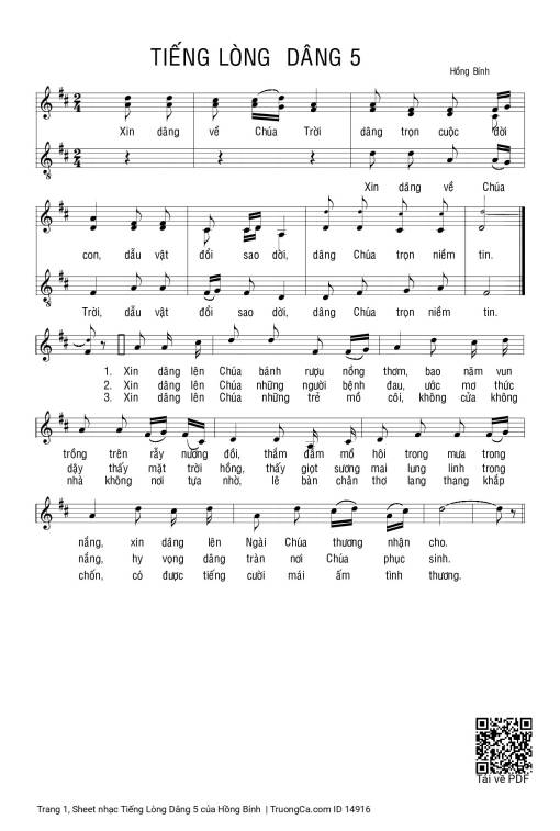 Sheet PDF of Tiếng Lòng Dâng 5