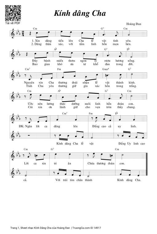 Sheet PDF of Kính Dâng Cha