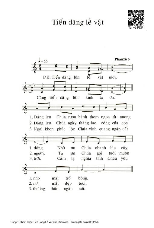 Sheet PDF of Tiến Dâng Lễ Vật