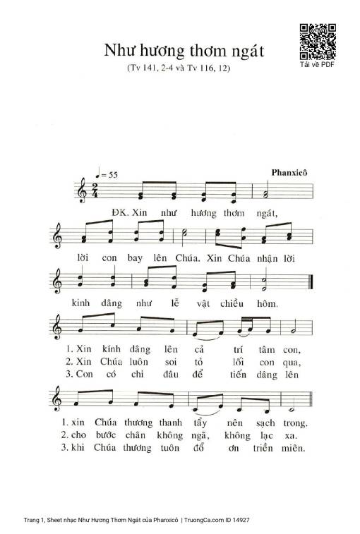 Sheet PDF of Như Hương Thơm Ngát