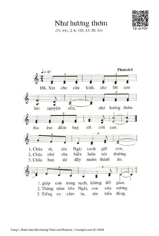 Sheet PDF of Như Hương Thơm