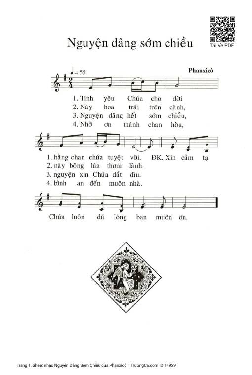 Sheet PDF of Nguyện Dâng Sớm Chiều