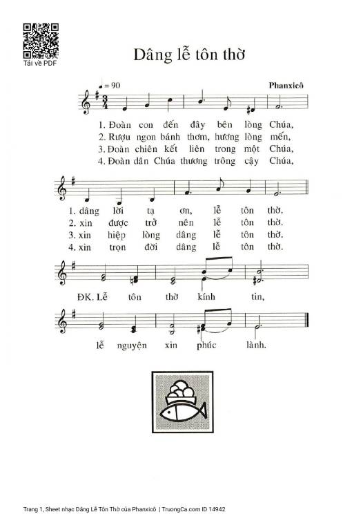 Sheet PDF of Dâng Lễ Tôn Thờ