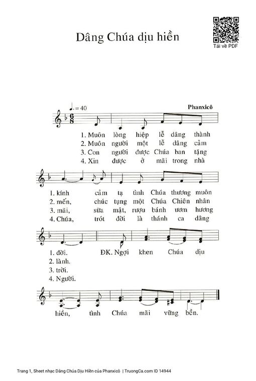 Dâng Chúa Dịu Hiền