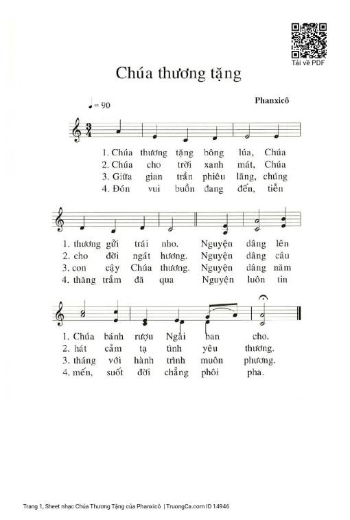 Sheet PDF of Chúa Thương Tặng