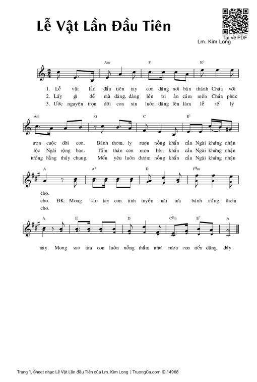 Sheet PDF of Lễ Vật Lần đầu Tiên