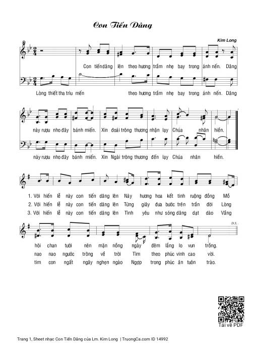 Sheet PDF of Con Tiến Dâng
