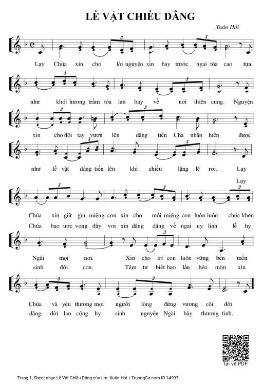 Sheet PDF of Lễ Vật Chiều Dâng