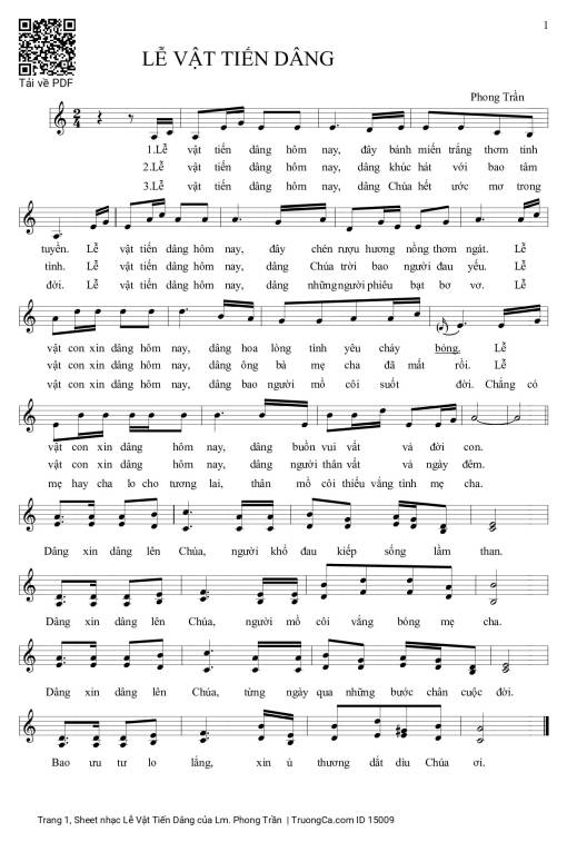Sheet PDF of Lễ Vật Tiến Dâng