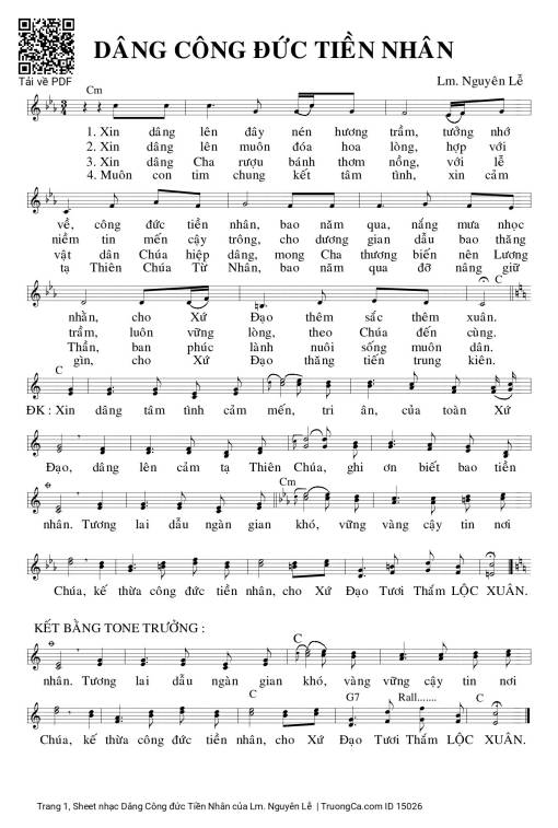 Sheet PDF of Dâng Công đức Tiền Nhân