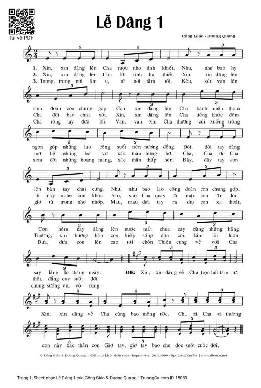 Lễ Dâng 1 - Công Giáo & Dương Quang