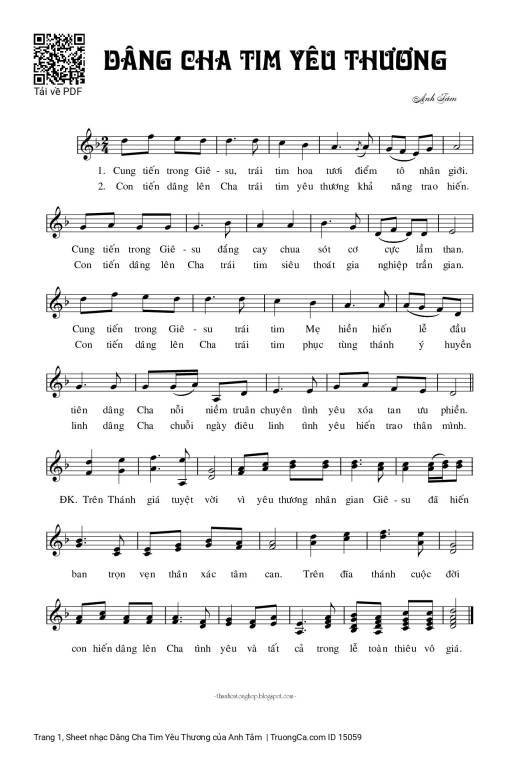 Dâng Cha Tim Yêu Thương