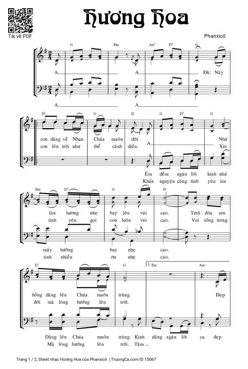 Sheet PDF of Hương Hoa - Phanxicô