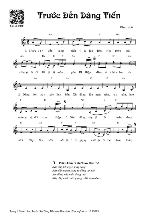 Sheet PDF of Trước đền Dâng Tiến