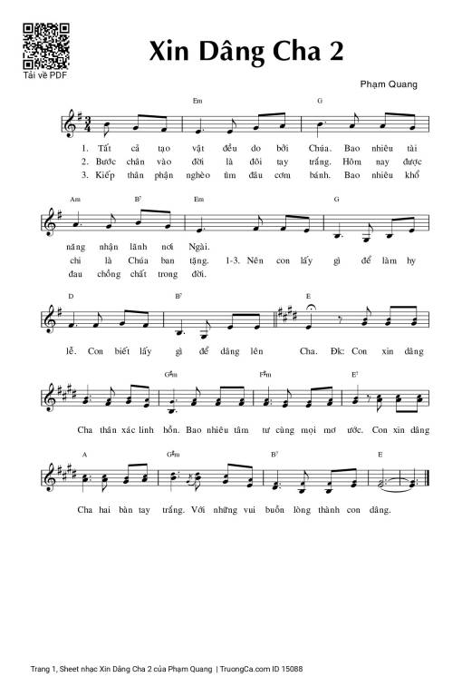 Xin Dâng Cha 2 - Phạm Quang