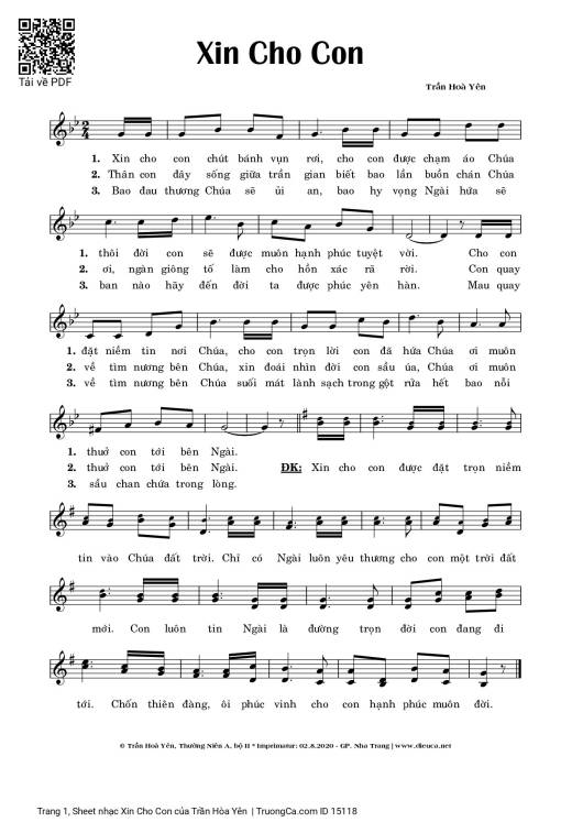 Xin Cho Con - Trần Hòa Yên