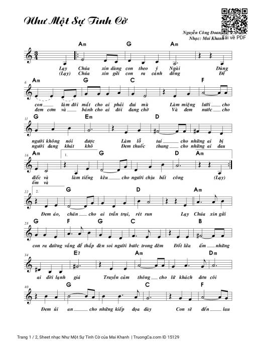 Sheet PDF of Như Một Sự Tình Cờ