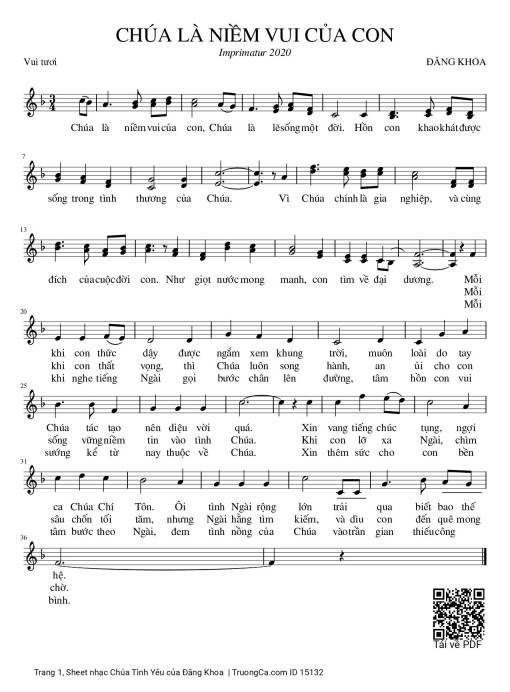 Sheet PDF of Chúa Tình Yêu