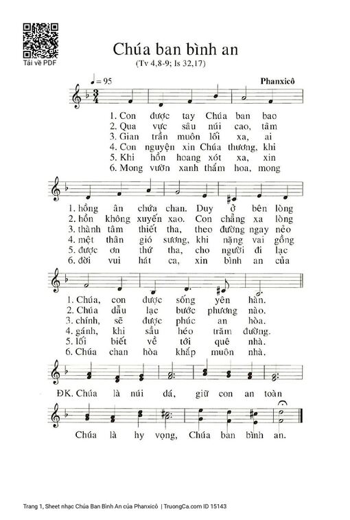 Sheet PDF of Chúa Ban Bình An