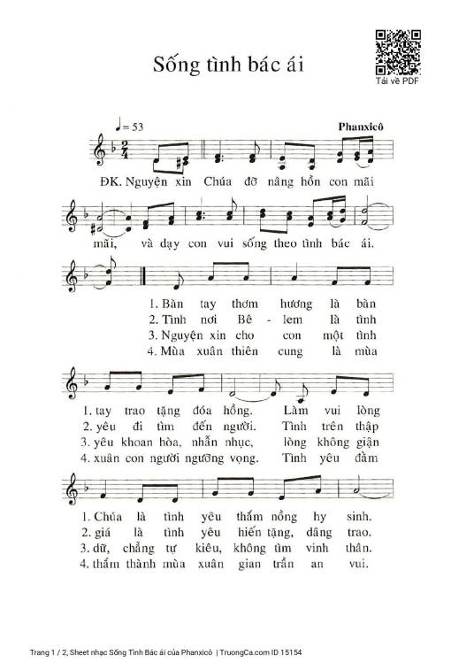 Sheet PDF of Sống Tình Bác ái