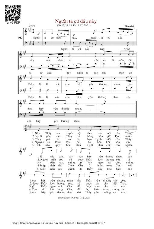 Sheet PDF of Người Ta Cứ Dấu Này