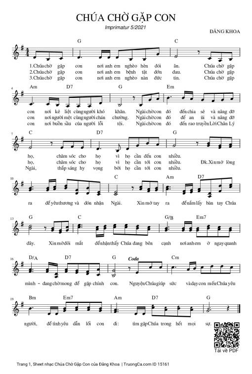 Sheet PDF of Chúa Chờ Gặp Con