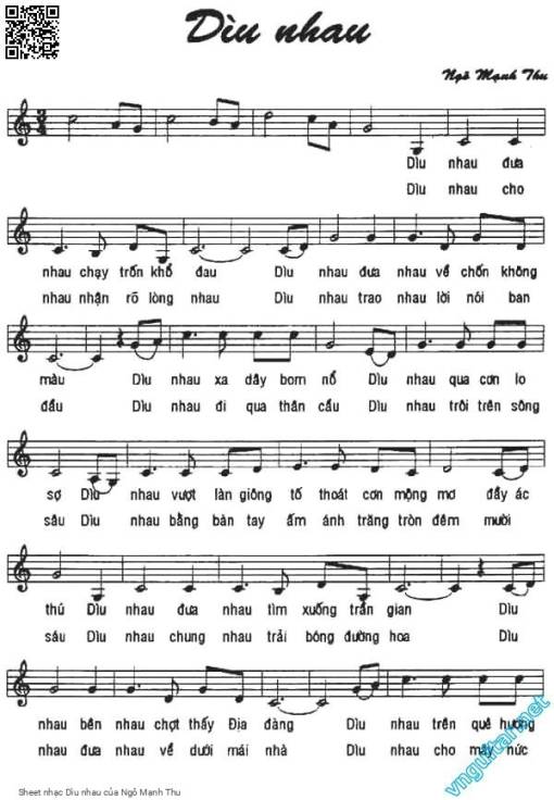 Sheet PDF of Dìu nhau - Ngô Mạnh Thu