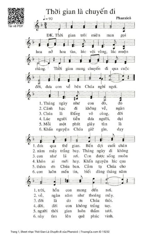 Sheet PDF of Thời Gian Là Chuyến đi