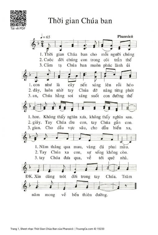 Sheet PDF of Thời Gian Chúa Ban
