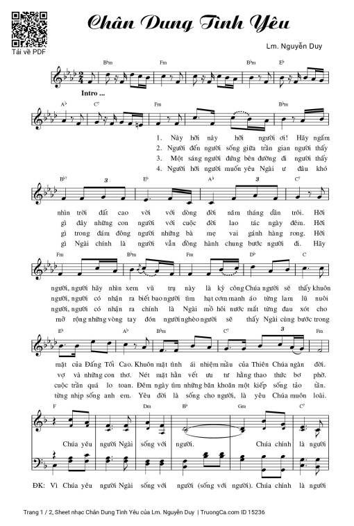 Sheet PDF of Chân Dung Tình Yêu
