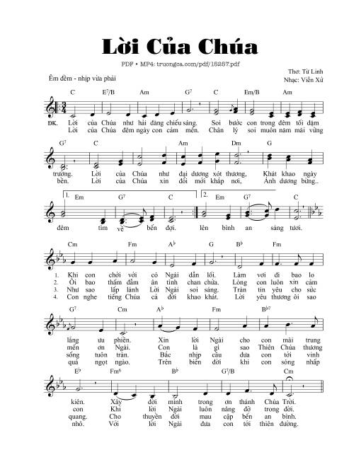 Sheet PDF of Lời Của Chúa