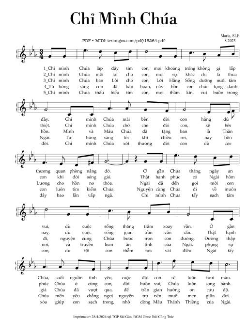 Chỉ Mình Chúa - Sr. Maria, SLE