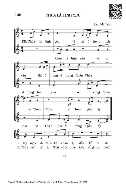 Sheet PDF of Chúa Là Tình Yêu