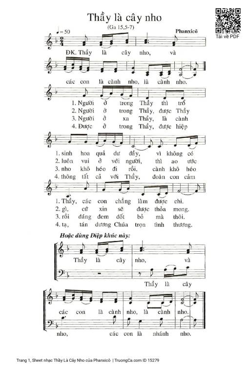 Sheet PDF of Thầy Là Cây Nho