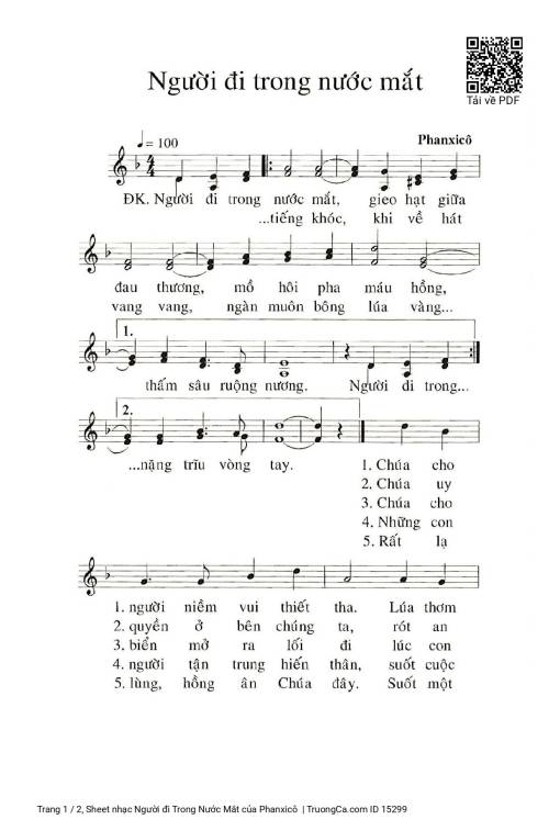 Sheet PDF of Người đi Trong Nước Mắt