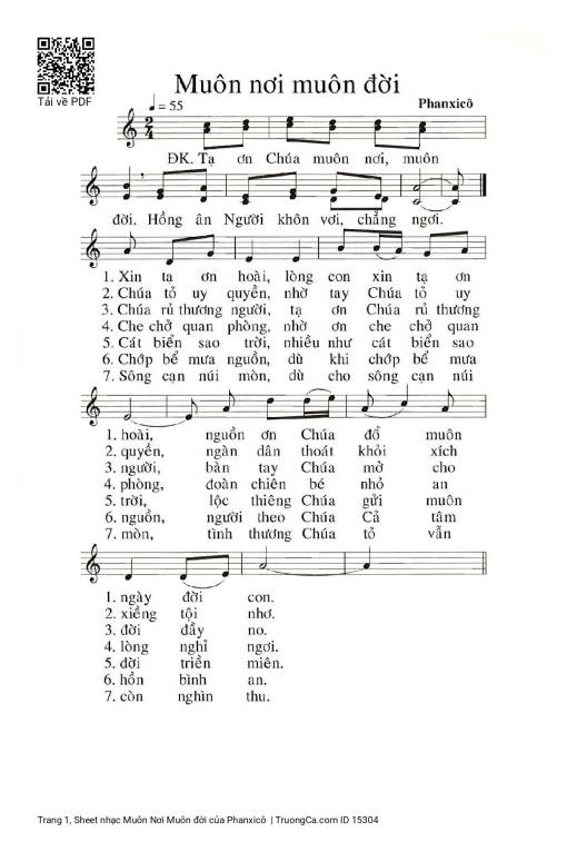 Sheet PDF of Muôn Nơi Muôn đời