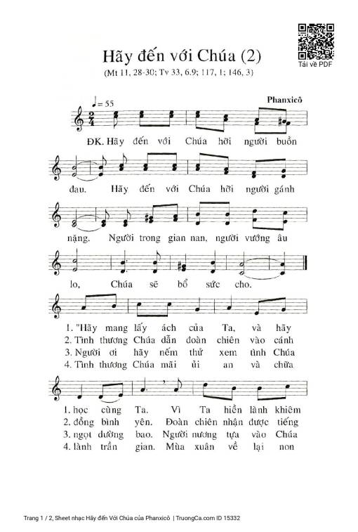 Sheet PDF of Hãy đến Với Chúa