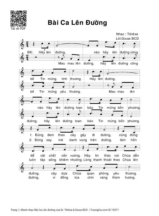 Sheet PDF of Bài Ca Lên đường