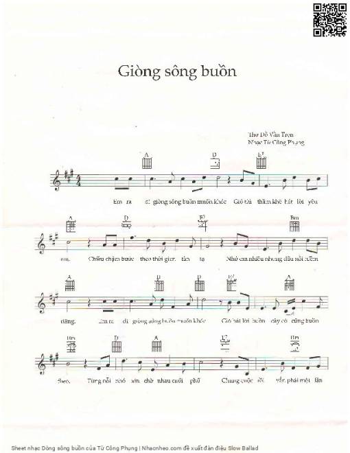 Sheet PDF of Dòng sông buồn